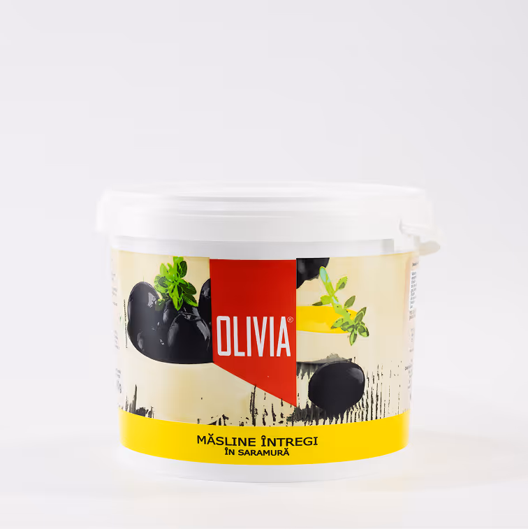 Măsline negre întregi Olivia 141-160 GIANTS, Găleată plastic / 5500 ml / 5400 g
