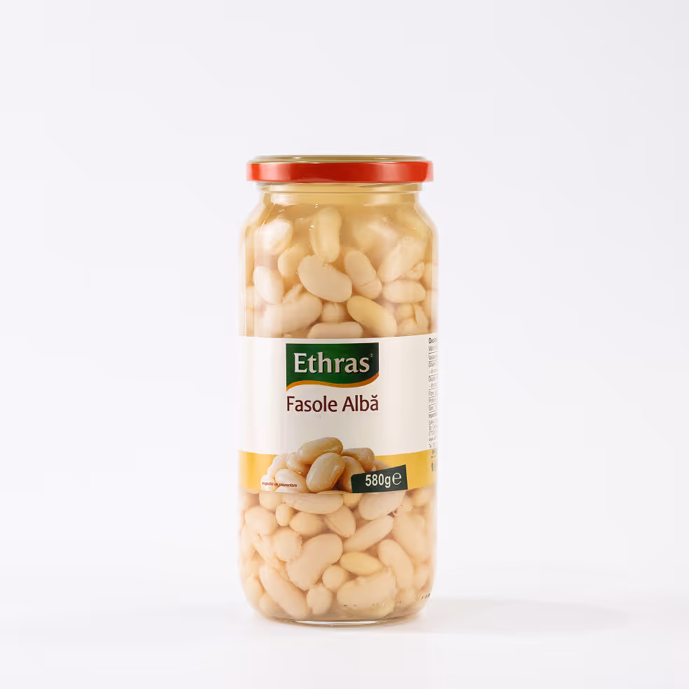 Fasole Albă Ethras, Borcan Sticlă 580 ml / 580g