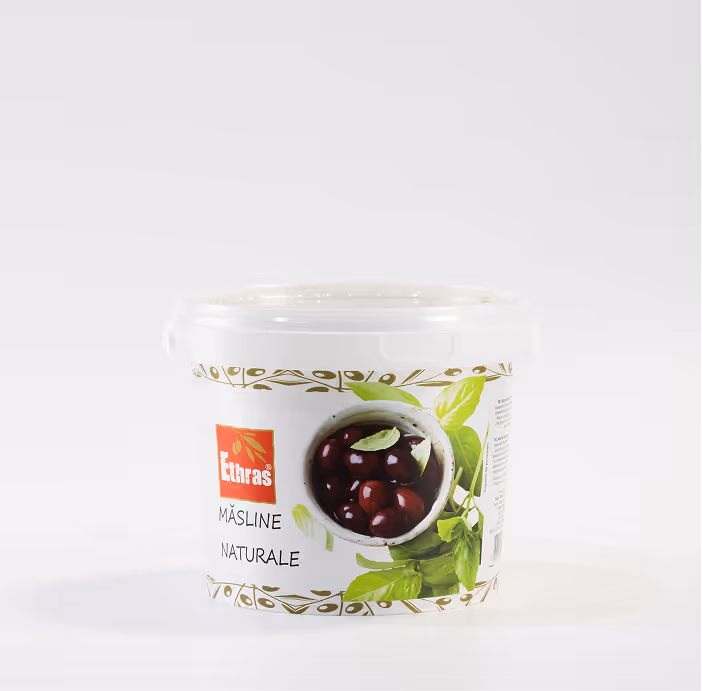Măsline Naturale Întregi USLU Ethras, Găleată Plastic 1.500 ml / 1300g