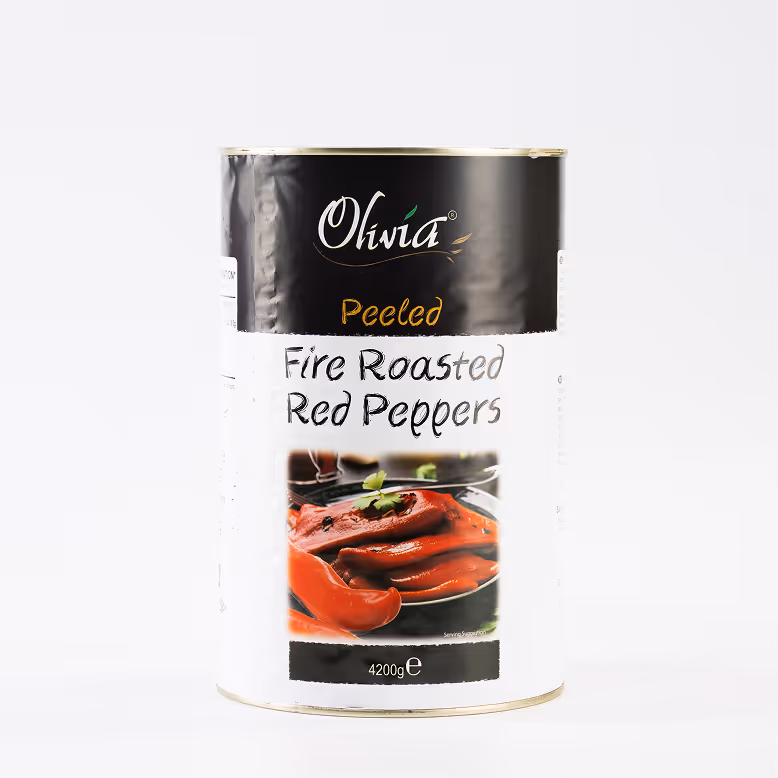 Ardei copți și decojiți felii Olivia, Cutie metalică / 4250 ml / 4190 g