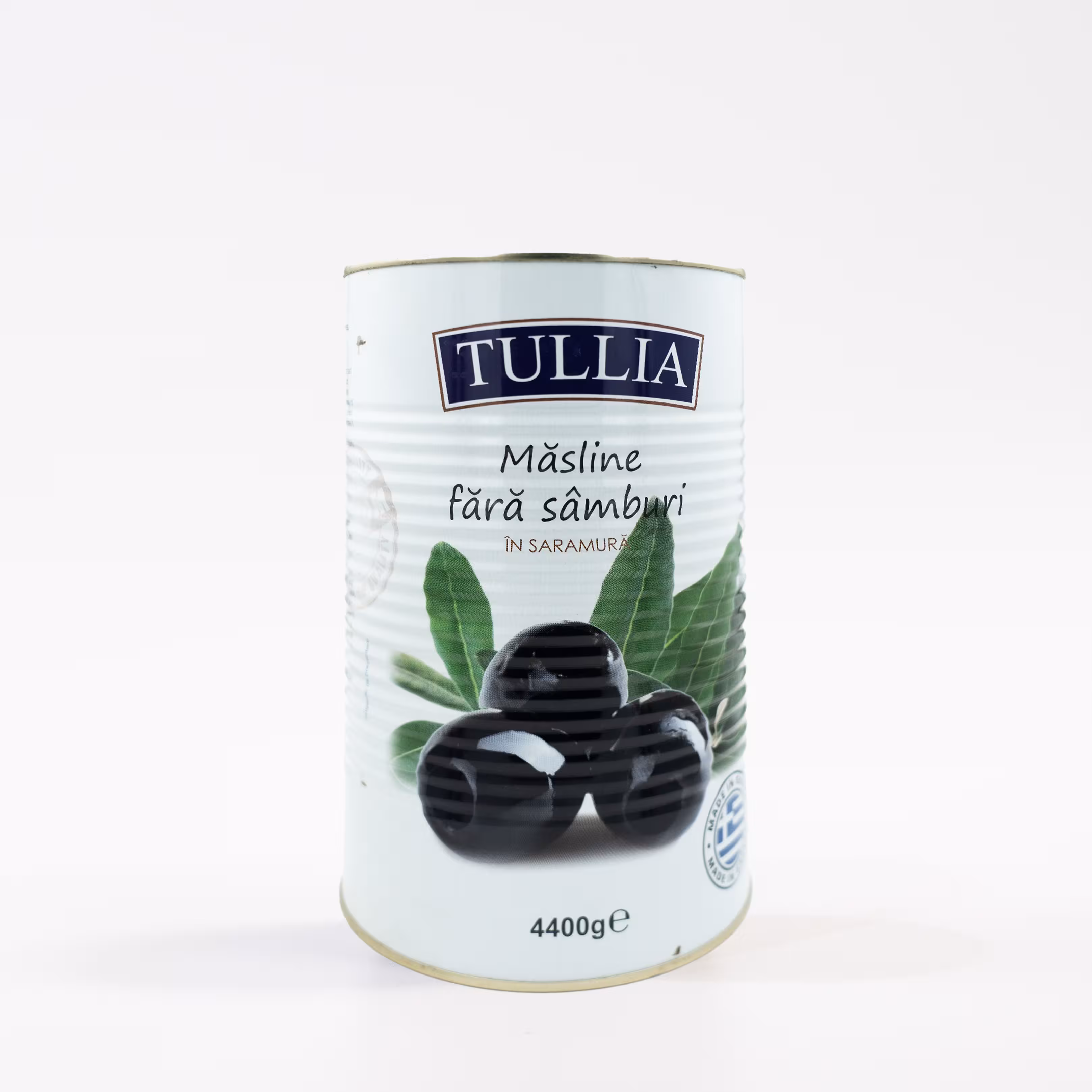 Măsline Negre Fără Sâmburi TULLIA 121-140 COLOSSAL, Cutie Metalică 5000 ml / 4400g