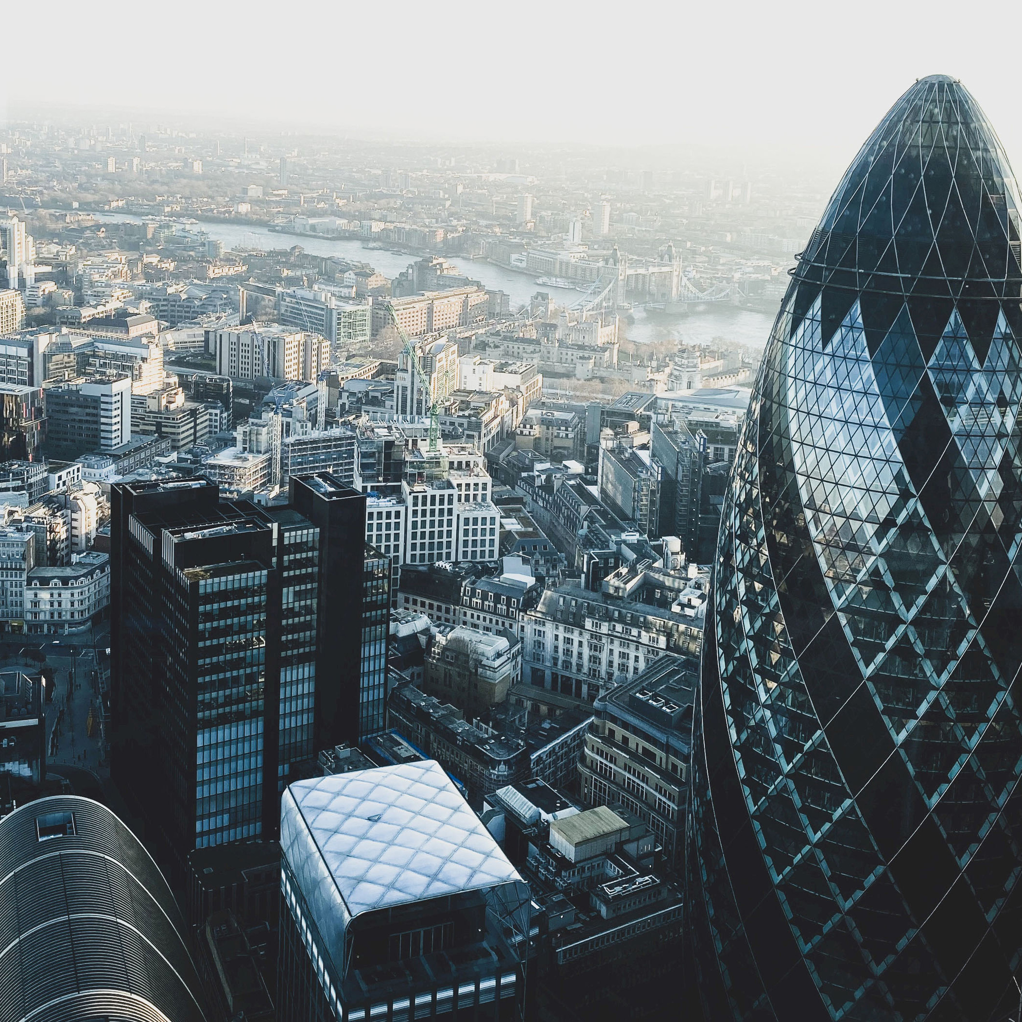 aerial view of London