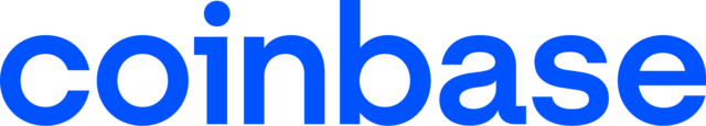 Coinbase logo featuring bold blue text in a modern sans-serif font on a transparent background.