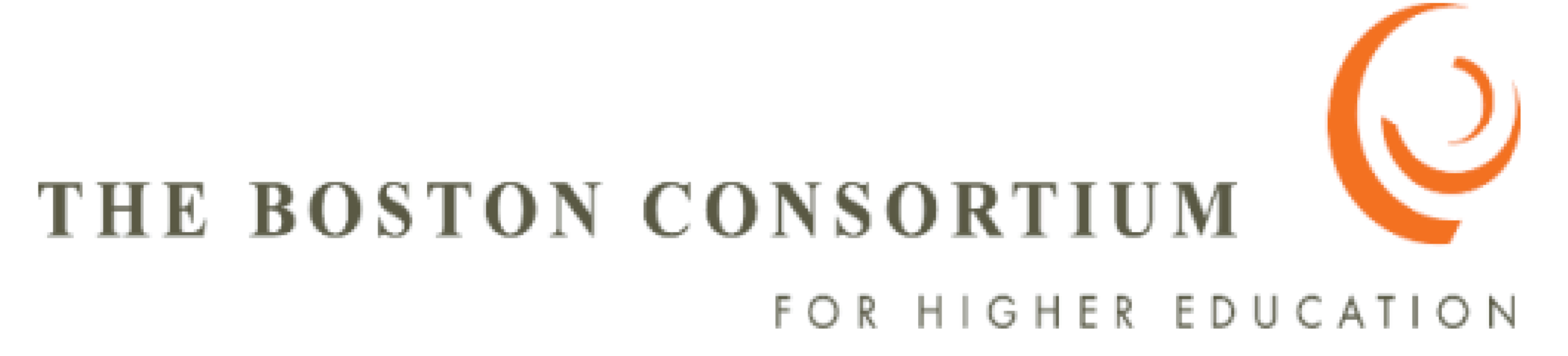 Logo of The Boston Consortium for Higher Education with an orange circular design.