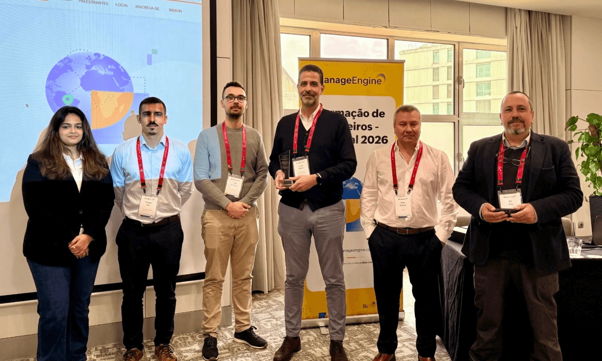Equipa da IDW recebe o Troféu de Excelência na Retenção de Clientes 2025 no evento ManageEngine Partner Training Portugal.