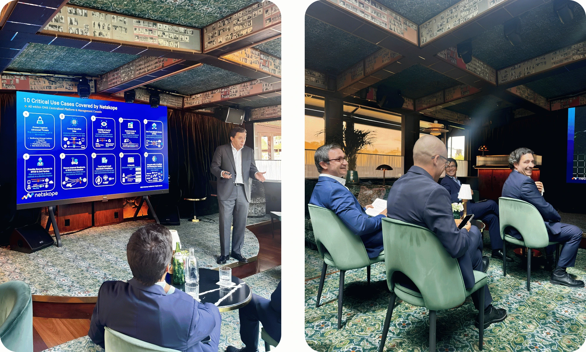 Almoço executivo IDW Tech Bites com a Netskope no JNcQUOI Club em Lisboa, focado em cibersegurança para o setor público.