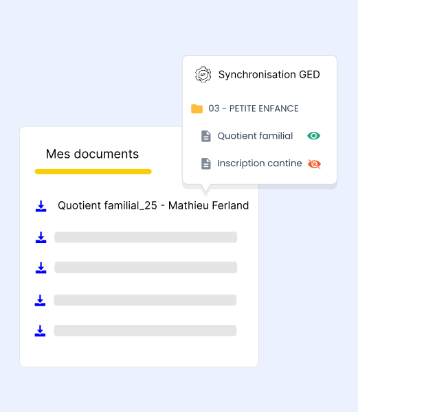 capture ecran logiciel efalia portail grc synchronisation ged fond bleu