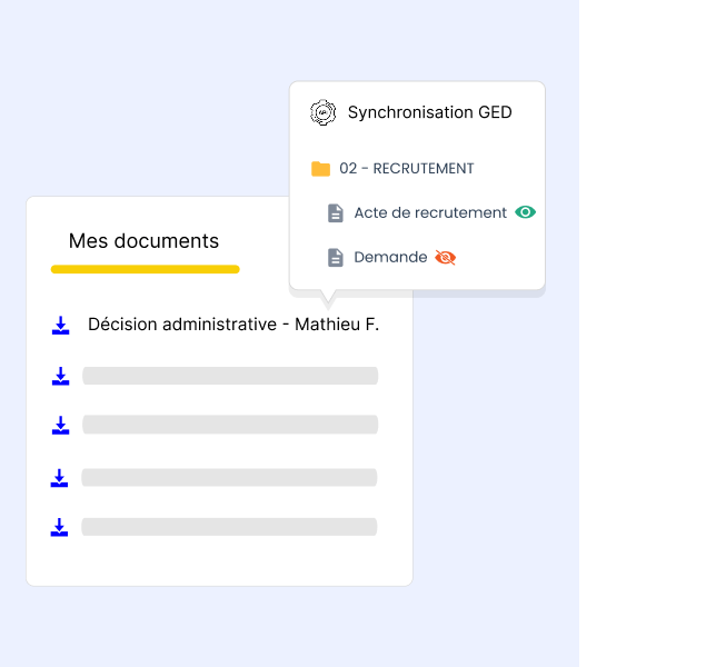 capture ecran logiciel efalia portail ressources humaines synchro ged fond bleu