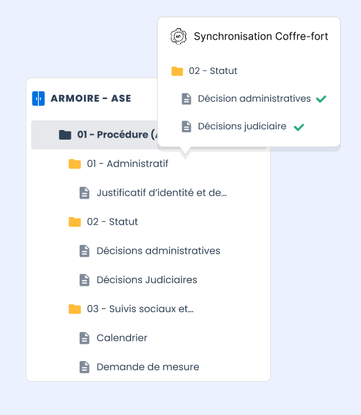 capture ecran logiciel coffre fort numerique efalia safe synchronisation ged