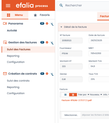 facette logiciel efalia process dematerialisation de factures