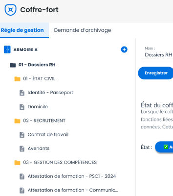 facette logiciel coffre fort efalia safe ressources humaines
