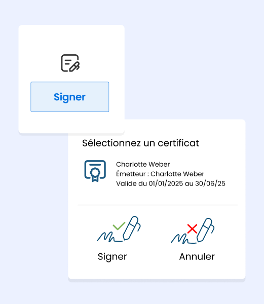capture ecran logiciel efalia process parapheur electronique choix certificat .