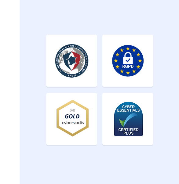 capture ecran logiciel efalia safe coffre fort numerique certificat securite fond bleu