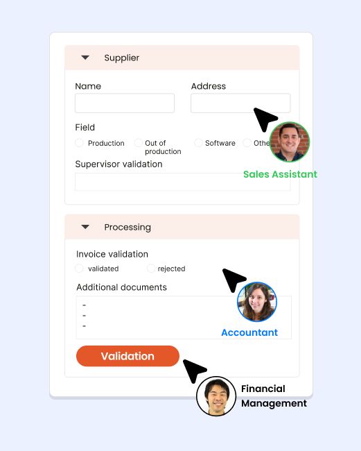 screen capture efalia software process non conformities managers blue background