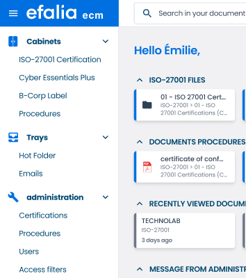 software component efalia doc electronic document management quality