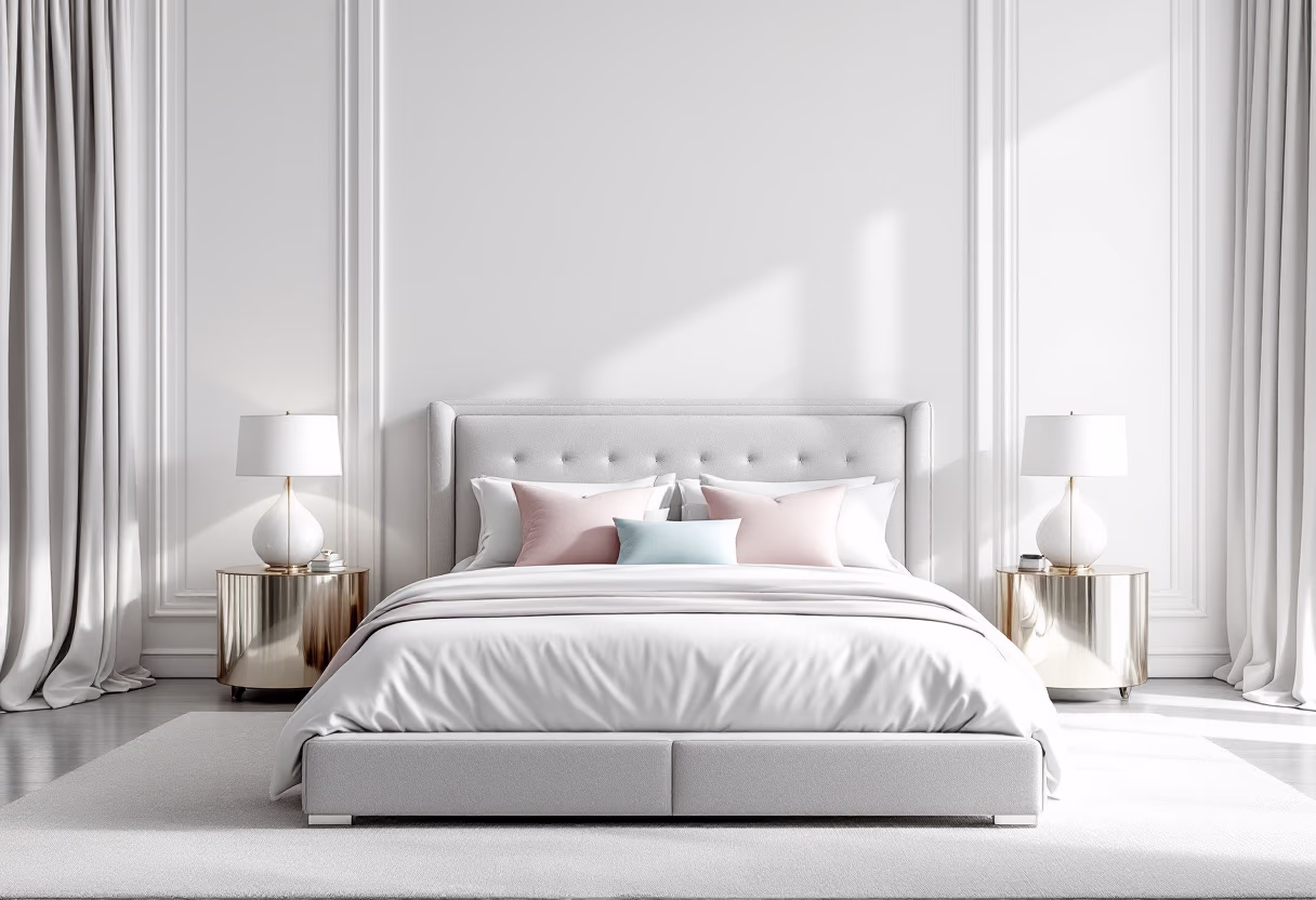 image of fully decorated bedroom (for an interior design firm)
