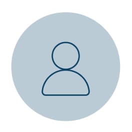A simple outline of a user profile icon depicting a head and shoulders.