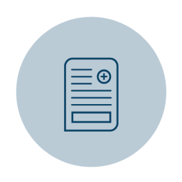 An icon of a document with lines representing text and a plus symbol in the upper right corner, indicating a feature for adding or creating a new document.