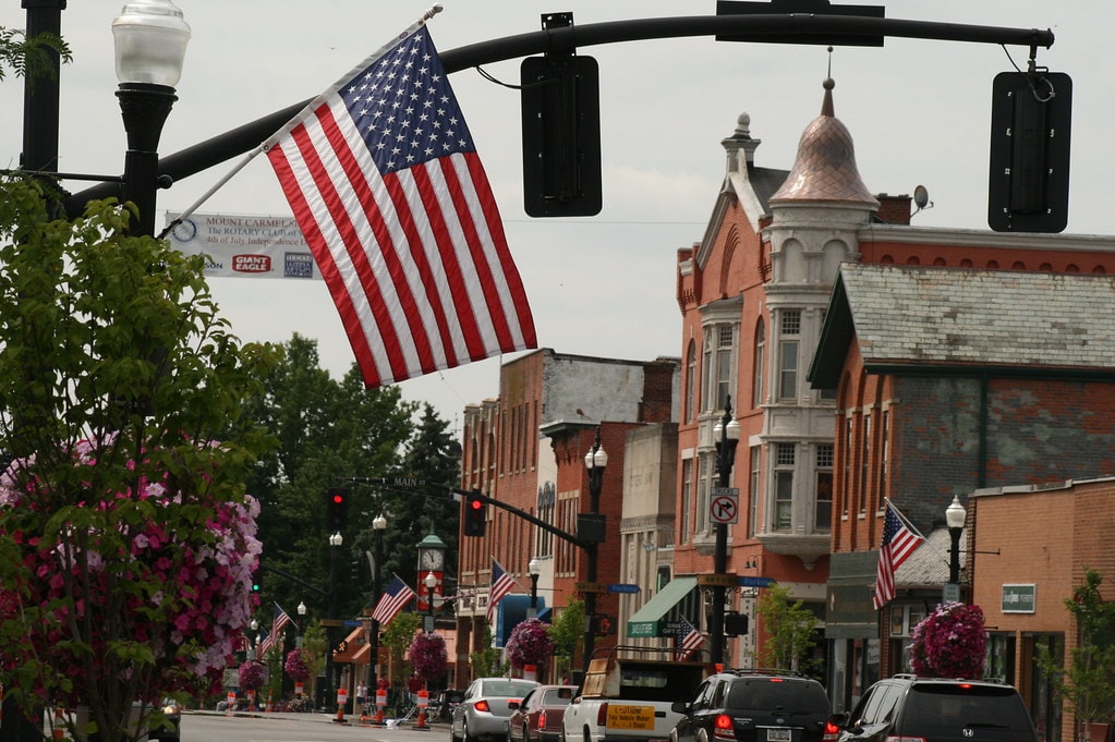 Downtown Westerville, Ohio, a Fence Boys service area north of Columbus