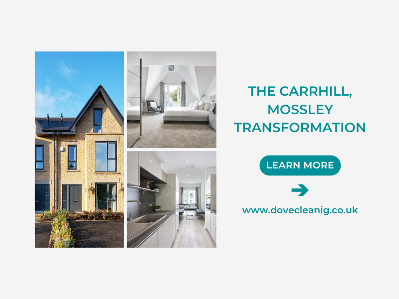 Manchester's trusted cleaning service, Dove Cleaning, ensures new constructions shine brilliantly post-build. Contracted by esteemed developers Westshield for the Carrhill, Mossley project, we transformed 30 semi-detached and four detached homes from construction sites to dream abodes. Choose Dove for unparalleled cleaning precision and local expertise.