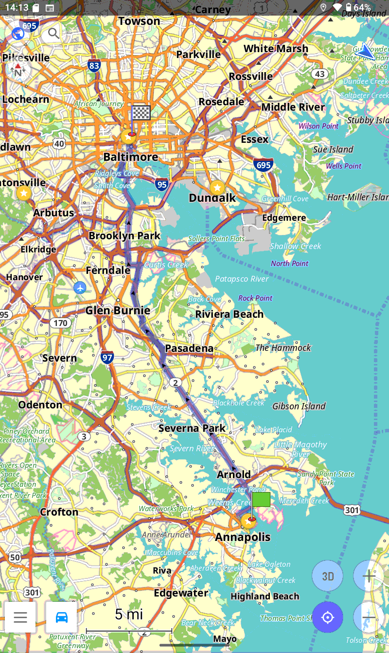 Map from Annapolis