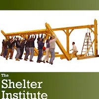 The Shelter Institute wooden structure construction training with people and wooden framework