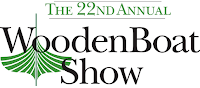 The 22nd Annual Wooden Boat Show logo with green fan design