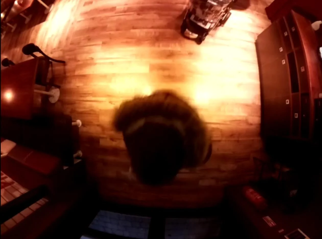 Overhead view from HoxtonAI sensor showing poor lighting conditions.