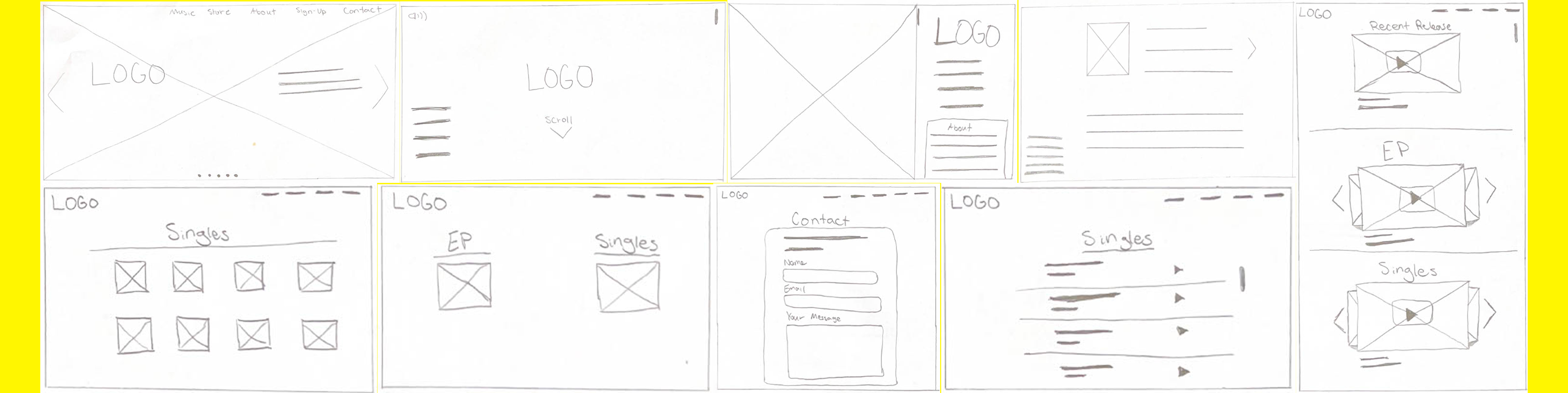 Big Burss Initial Wireframe Drawing