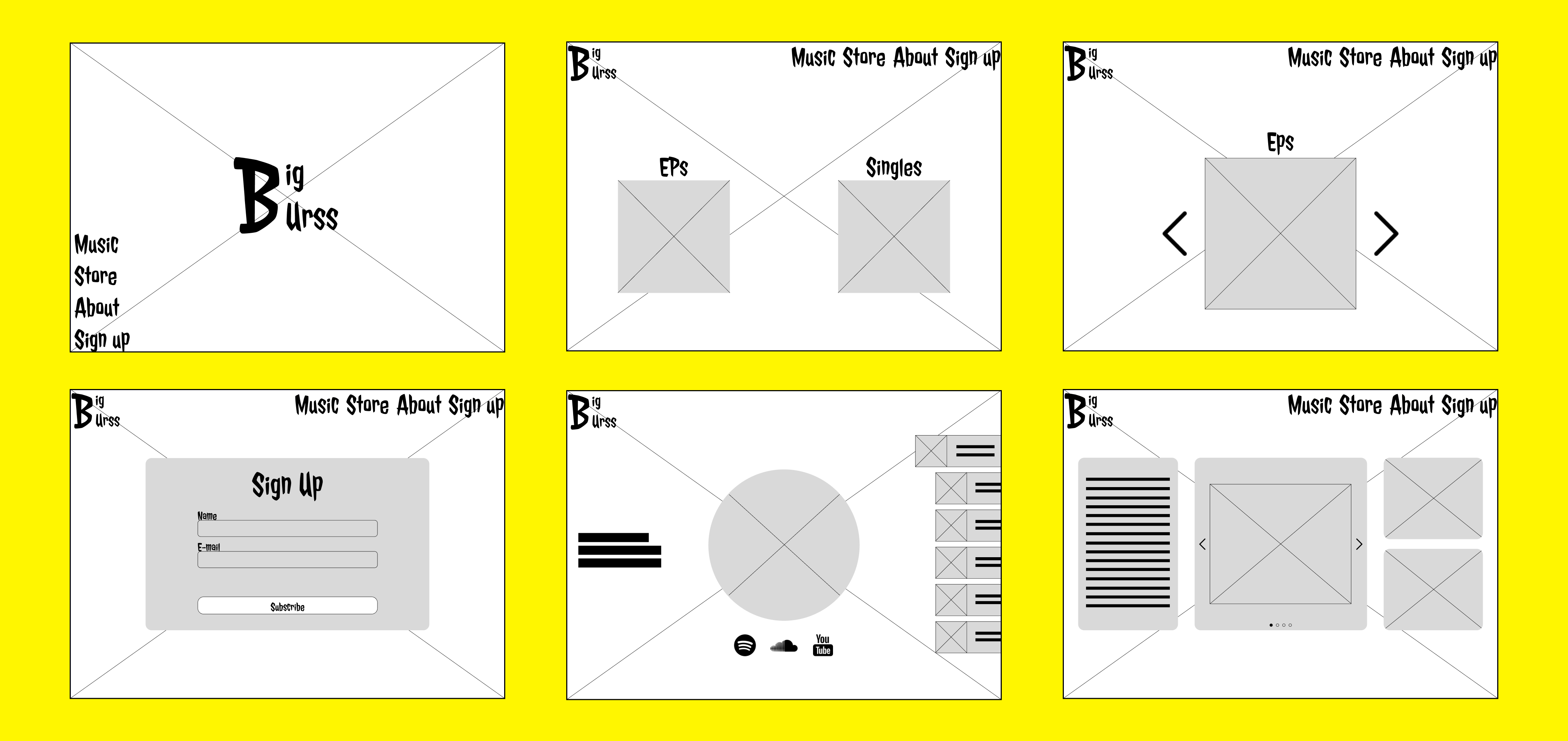 Big Burss Digital Wireframes