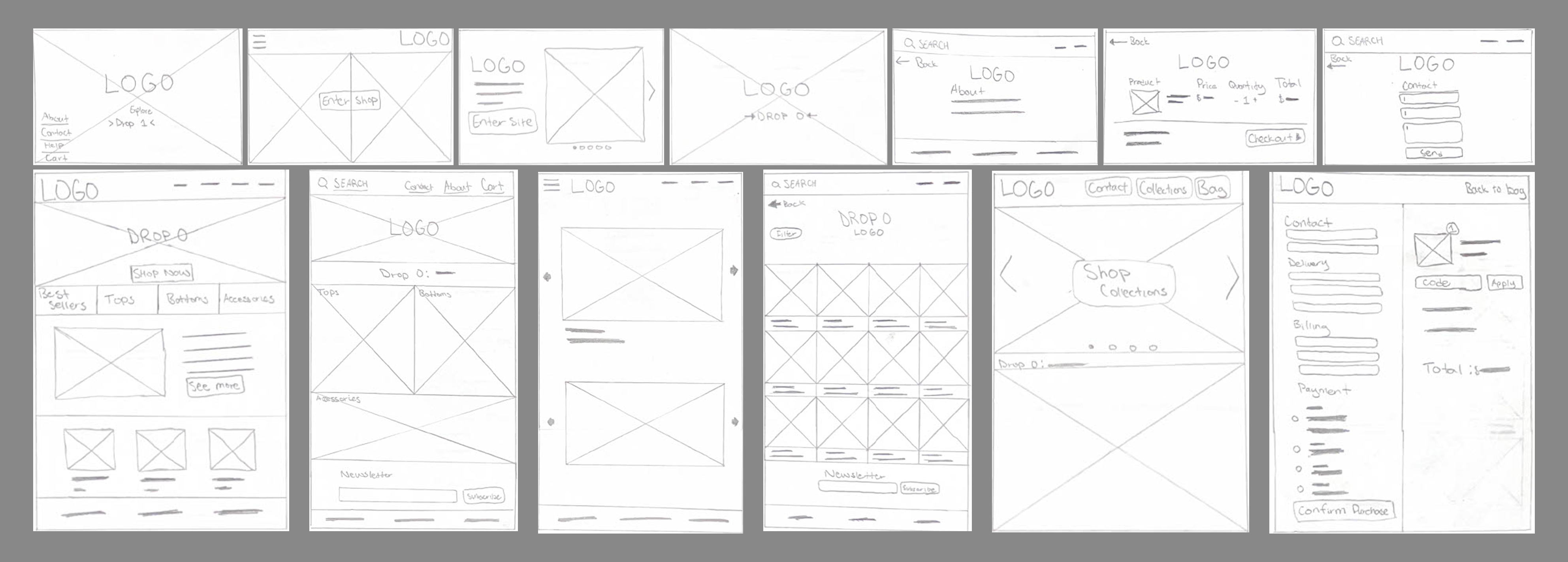OBLX Initial Wireframe Drawings