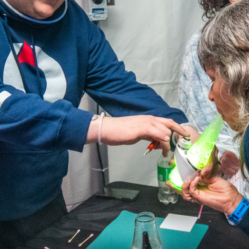 VIP guest receiving a dab from the VIP Dab Bar