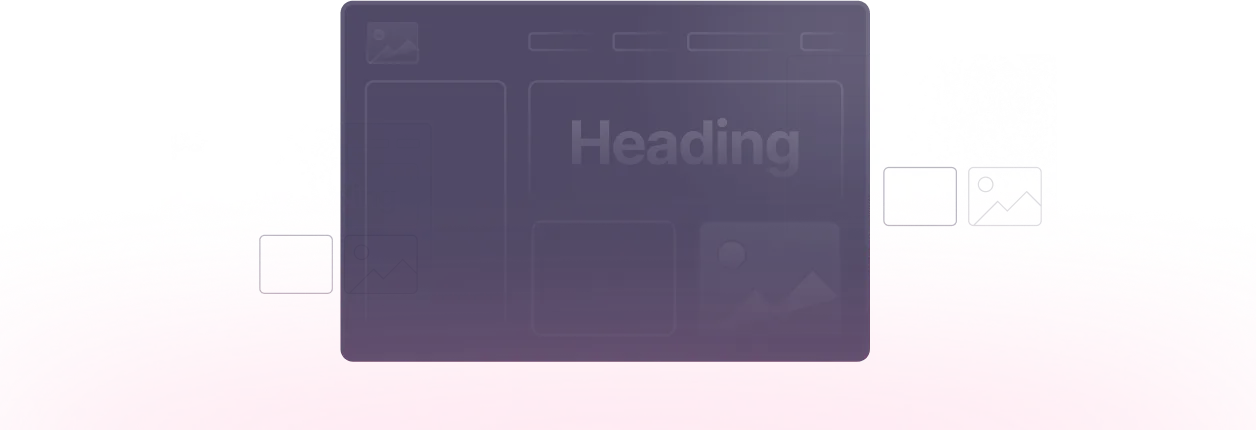 Graphic of two overlapping web page windows labeled 'Heading' with a large cursor icon pointing to the front window.