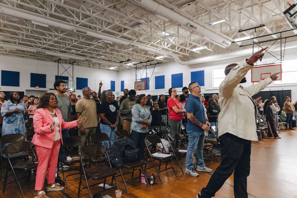 People worshipping at Vision Church