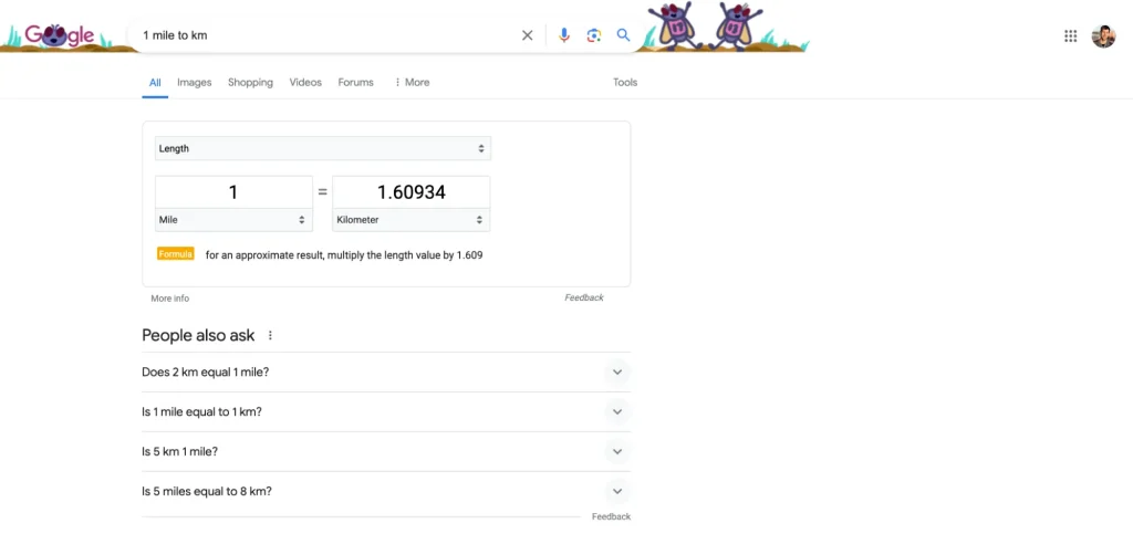Zero-Click Search Example