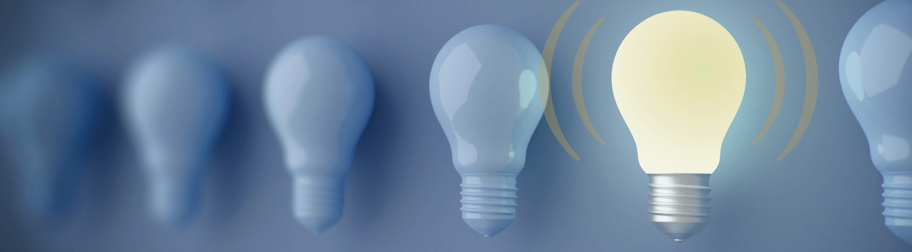 A lightbulb lighting up