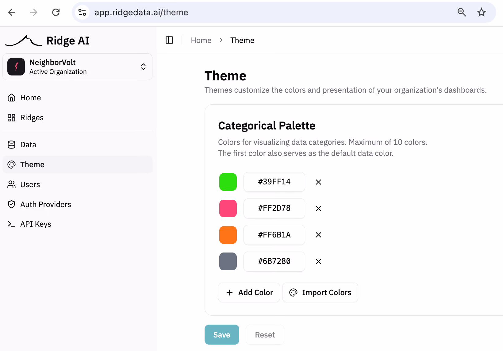 Ridge Data Connections manage authentication.