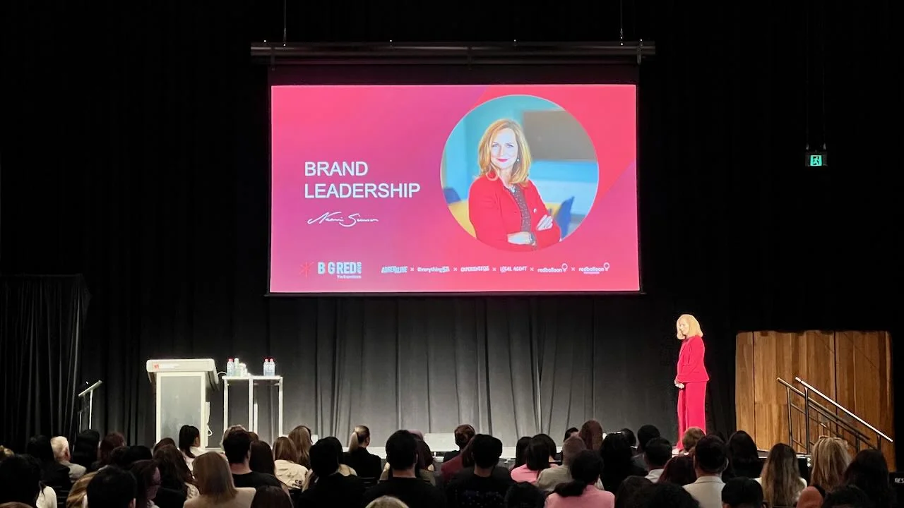 Naomi Simson speaking to a conference audience