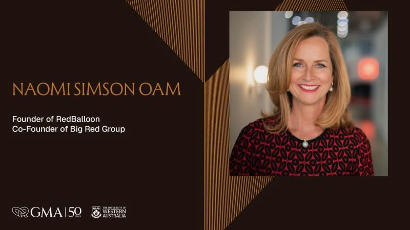 Naomi Simson speaking for the Graduate Management Association of Western Australia
