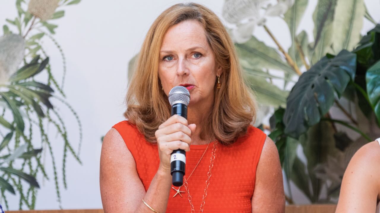 Naomi Simson speaking at the ADCO Constructions International Women's Day event, Terrace on the Domain, Sydney