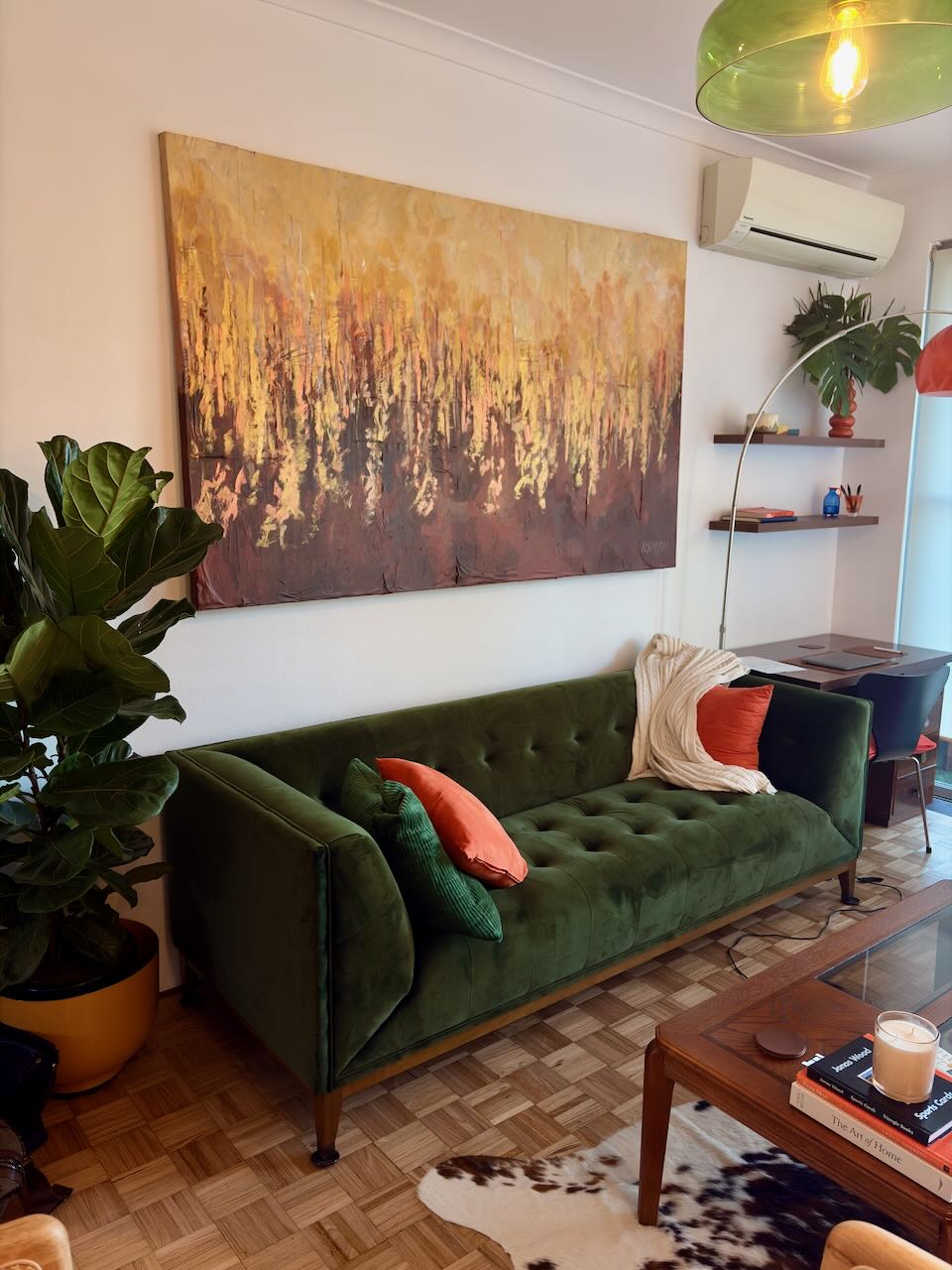Lissadell Station hung above a green sofa