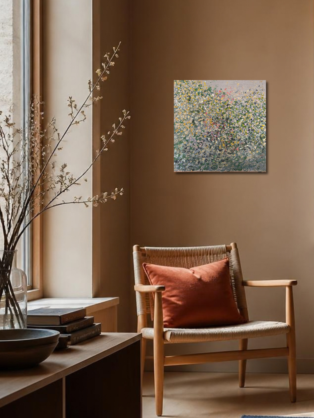 Spring on Raw Linen by Naomi Simson