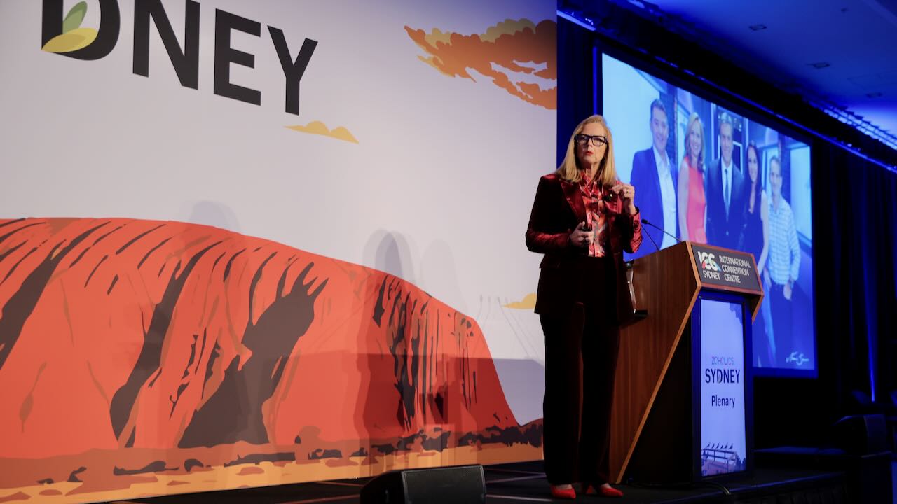 Naomi Simson delivering keynote at corporate event, Sydney, 2026