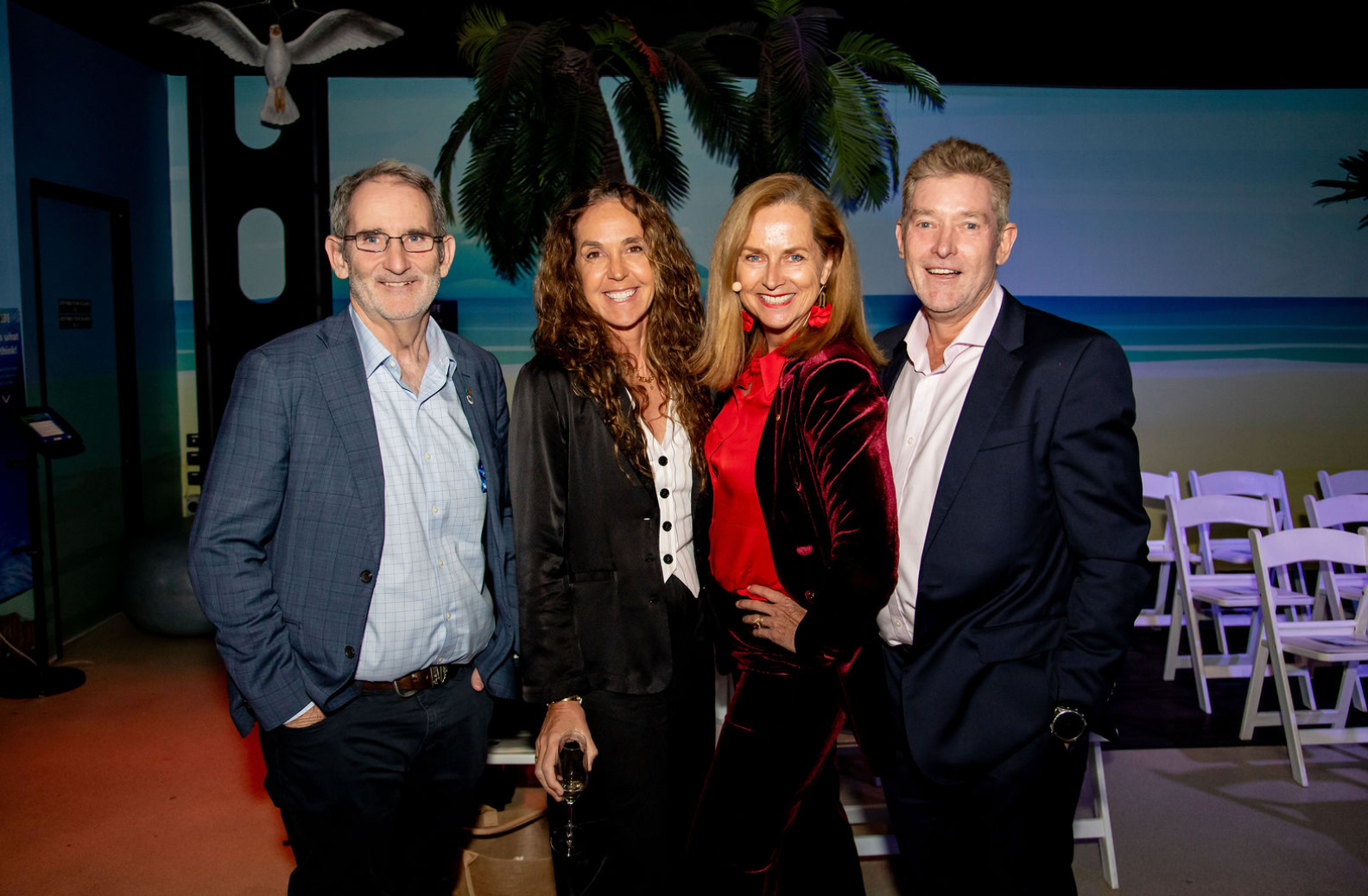 Naomi Simson and the original Shark Tank Australia panel backstage at the charity reunion pitch event