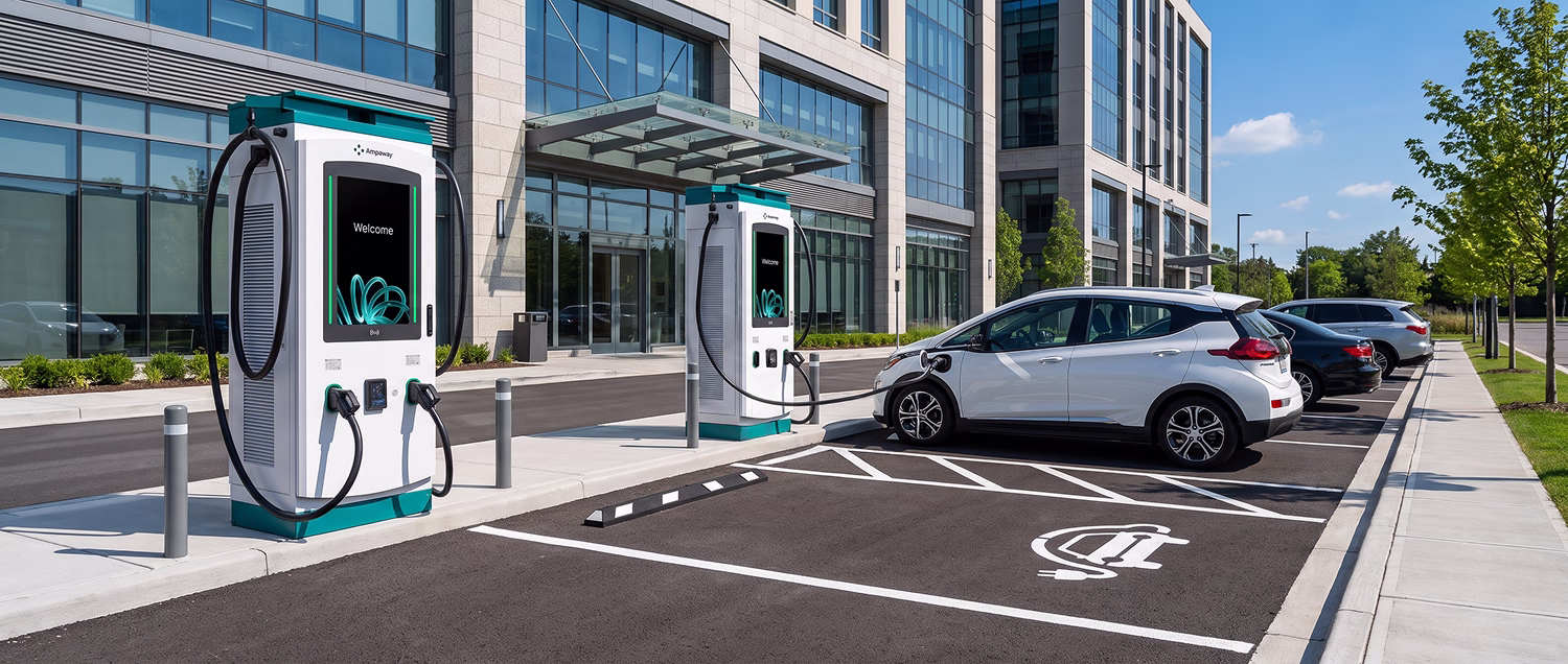 Commercial EV charging infrastructure built around the property