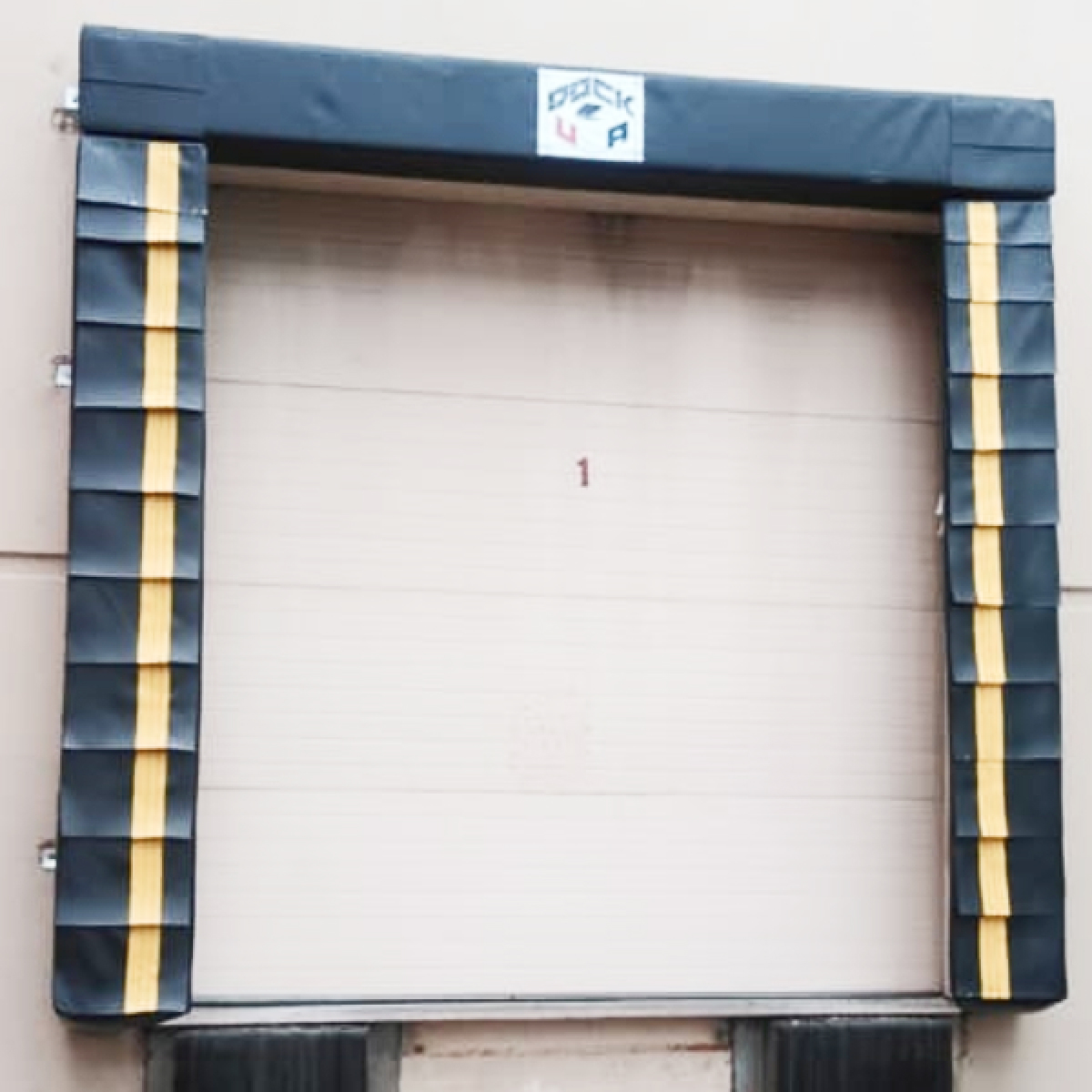 A dock door installed and secured.