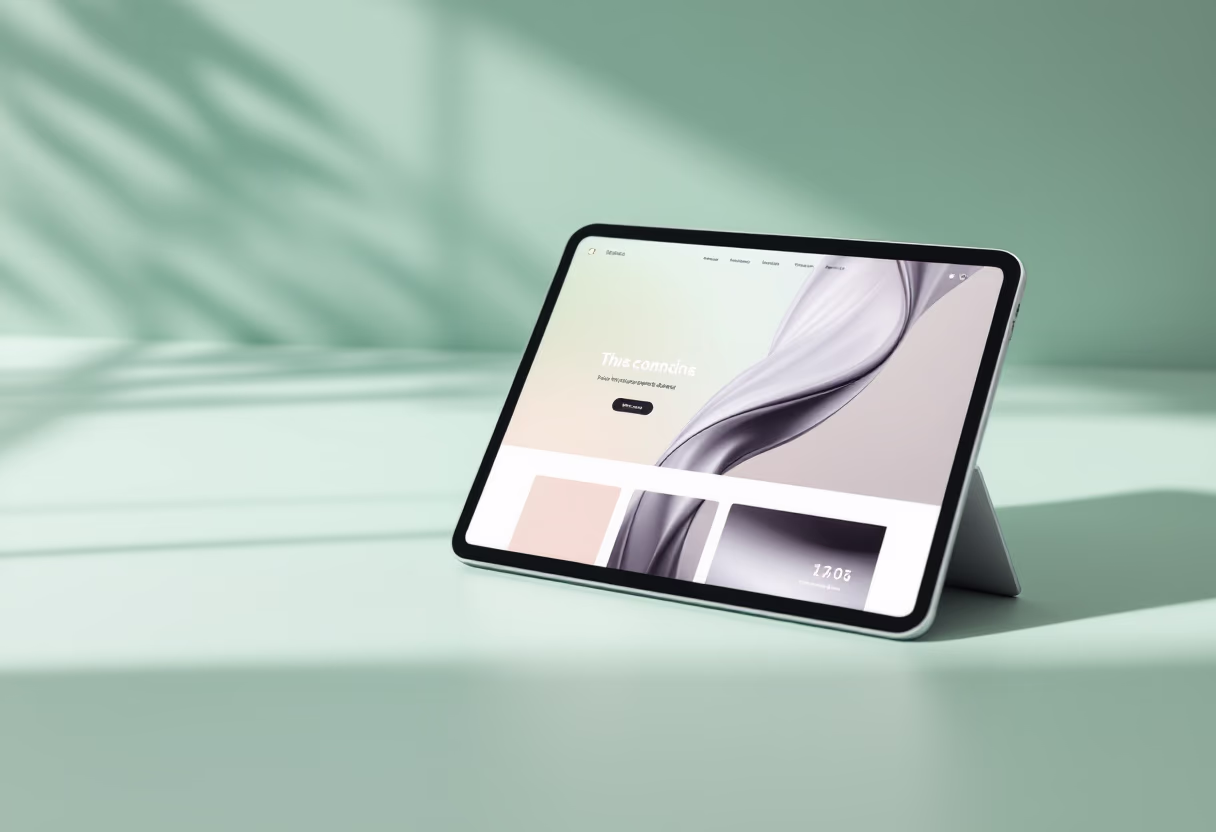 [digital project] image of website design on a tablet (for a graphic design studio)