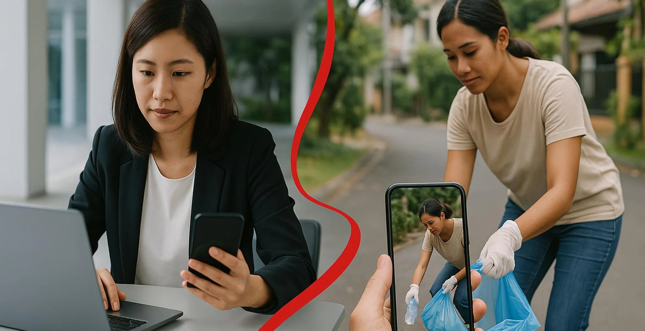 Employees connect their shared activity progress to a visible community goal.