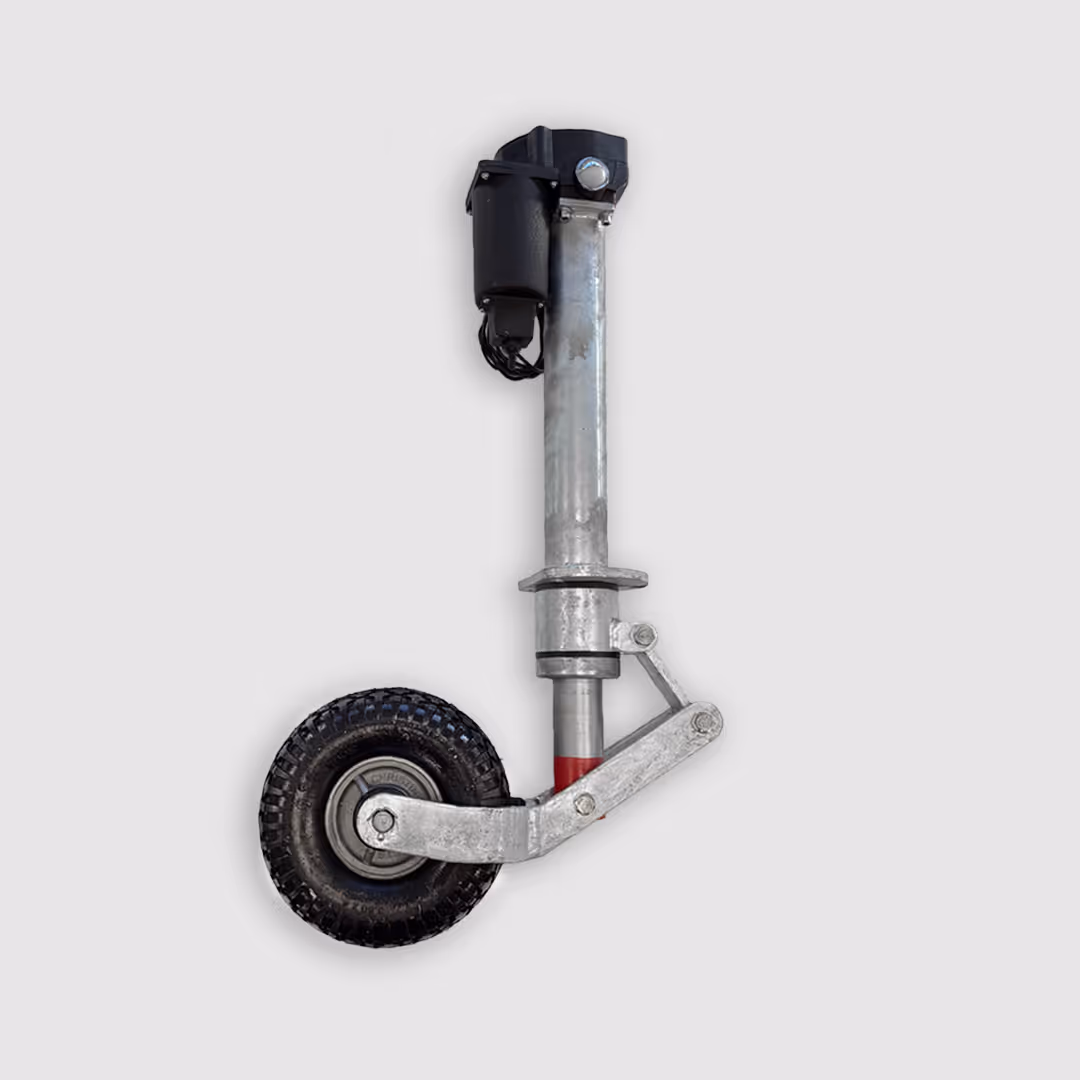 Electric jockey wheel for trailer maneuvering without vehicle attached
