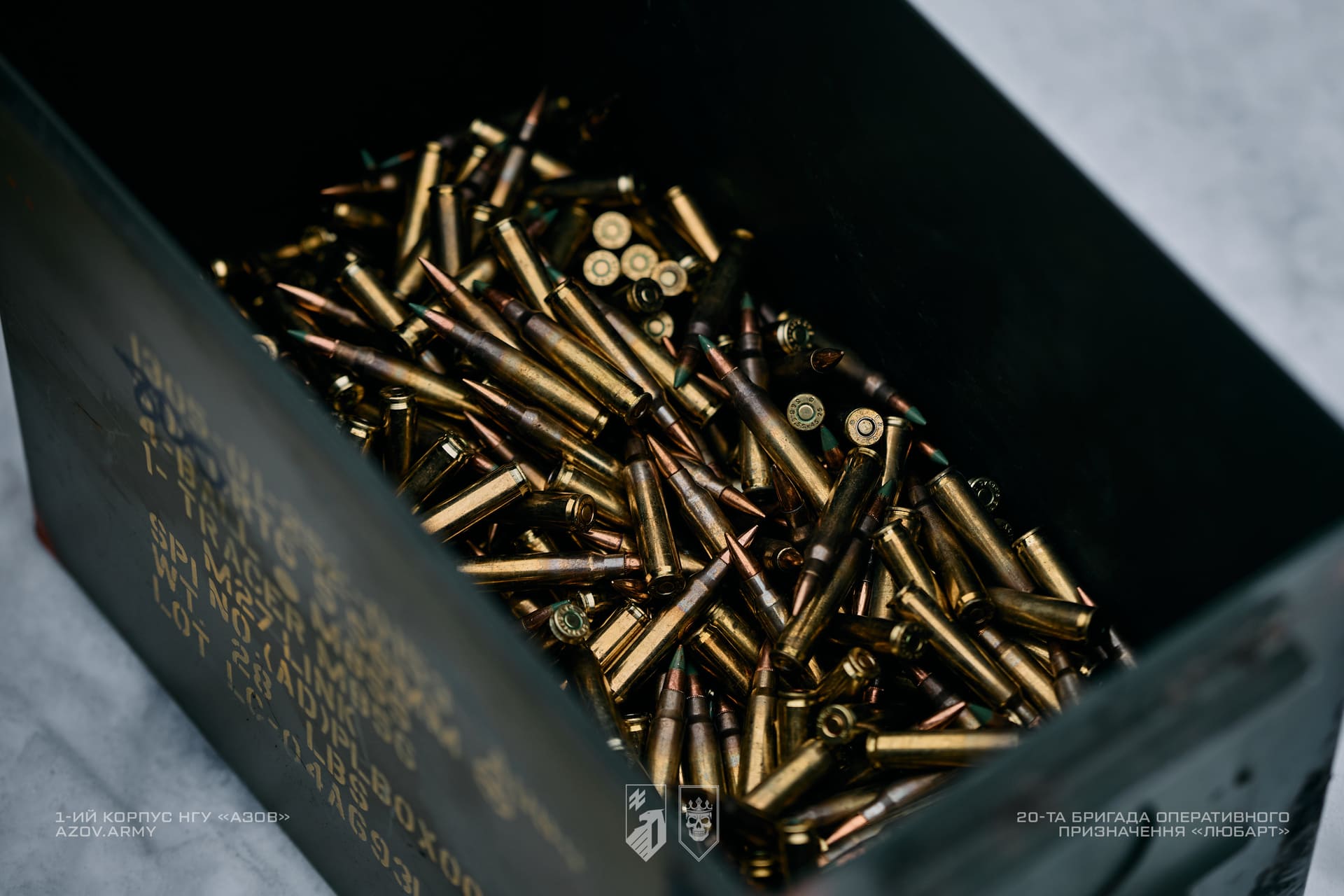 Короб з набоями для гвинтівки на снігу